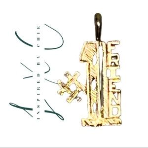 Gold Plated Sterling Silver #1 Friend Charm